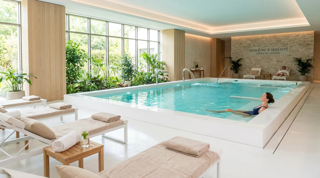 Espace bien-être professionnel avec un spa à l'eau cristalline