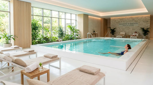 Espace bien-être professionnel avec un spa à l'eau cristalline