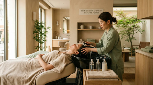 Station de head spa premium dans un salon de coiffure moderne