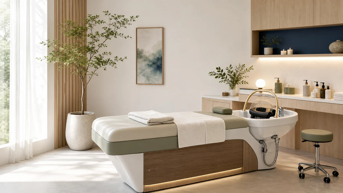 Espace professionnel aménagé pour proposer une expérience Head Spa