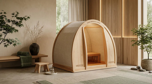 Sauna dôme japonais dans un espace bien-être professionnel épuré
