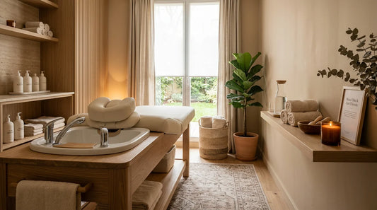 Cabine de head spa professionnelle dans un salon moderne