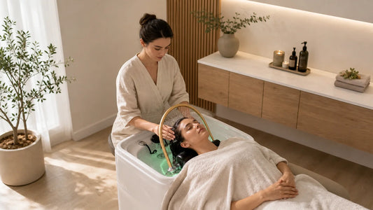 Bac Head Spa installé dans une cabine professionnelle