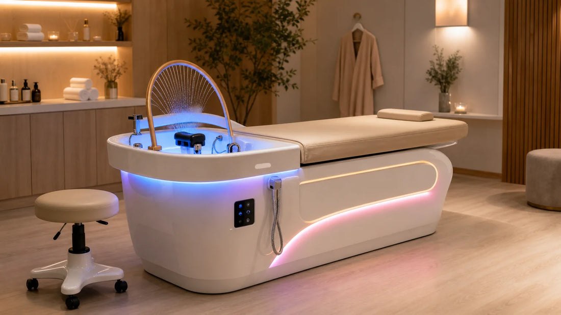 Table Head Spa professionnelle avec éclairage LED coloré