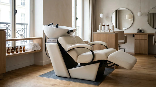 Bac hair spa professionnel haut de gamme dans un salon moderne