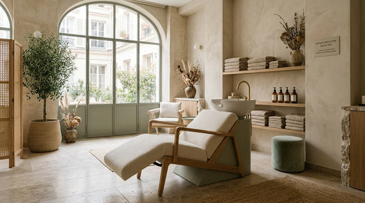 Fauteuil head spa haut de gamme dans un salon professionnel