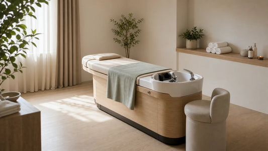 Espace spa professionnel équipé d’une table Head Spa