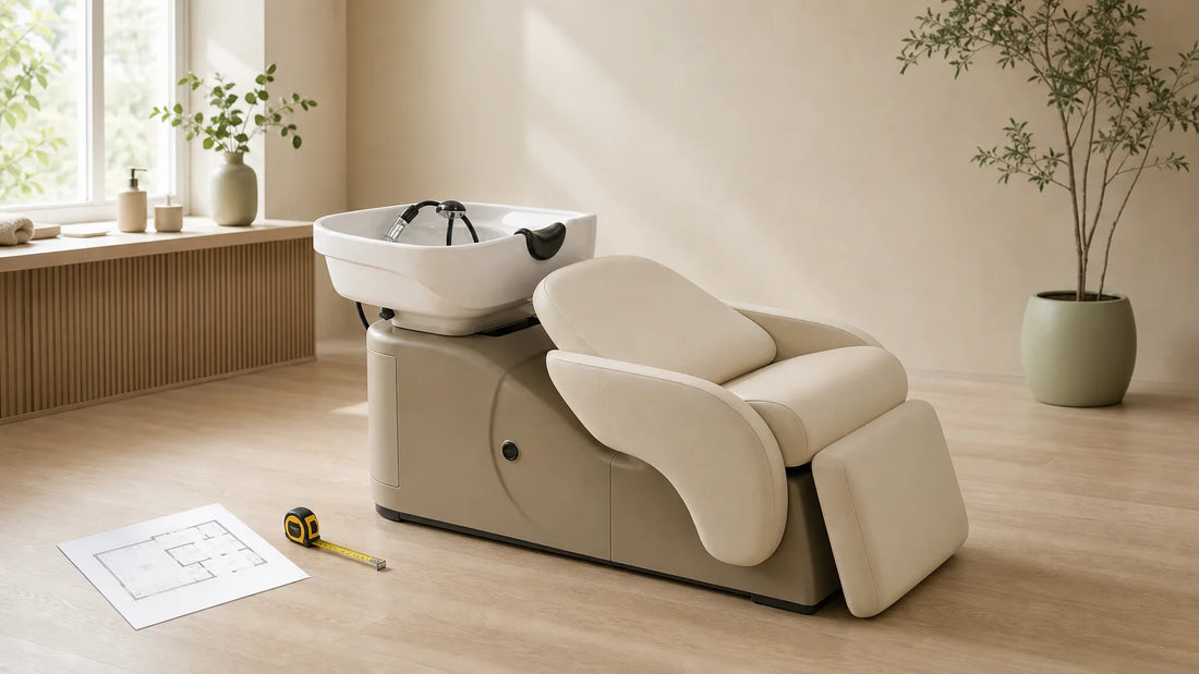 Équipement Head Spa installé dans un espace professionnel avec outils de mesure