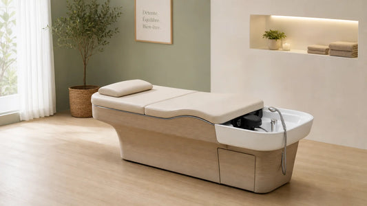 Table Head Spa professionnelle dans une cabine de bien-être
