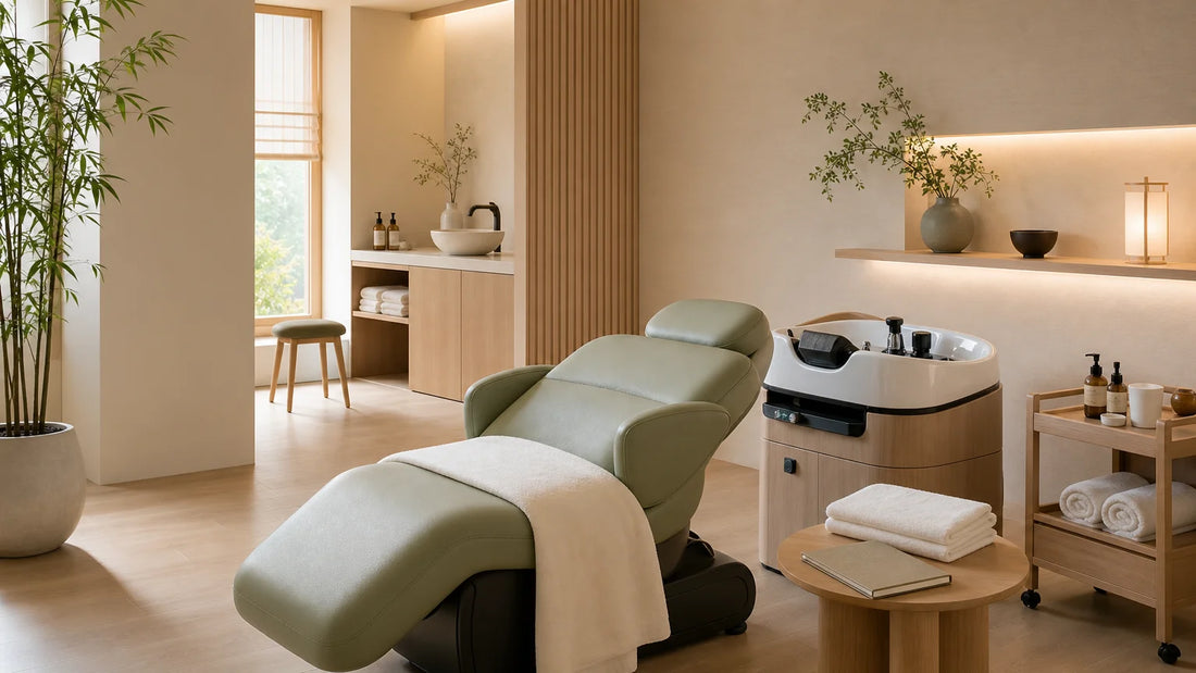 Espace professionnel préparé pour apprendre le Head Spa