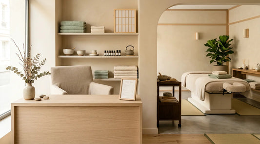 Espace de head spa japonais professionnel dans un salon de bien-être
