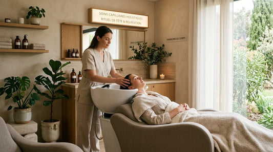 Salle de soin head spa professionnelle avec poste de soin premium