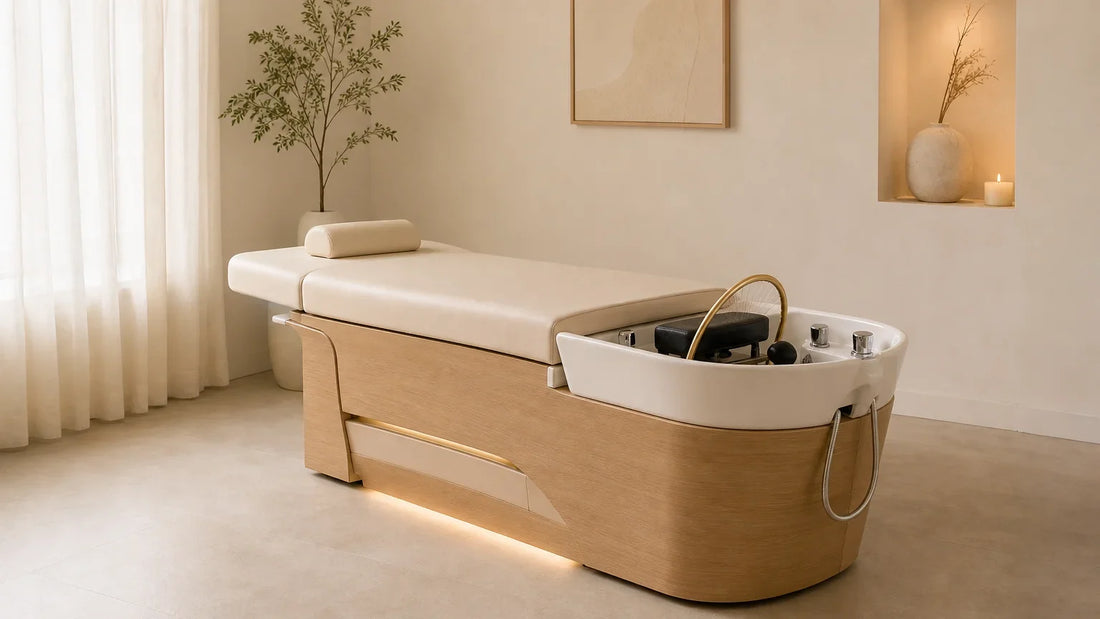 Table Head Spa professionnelle dans une cabine de soin