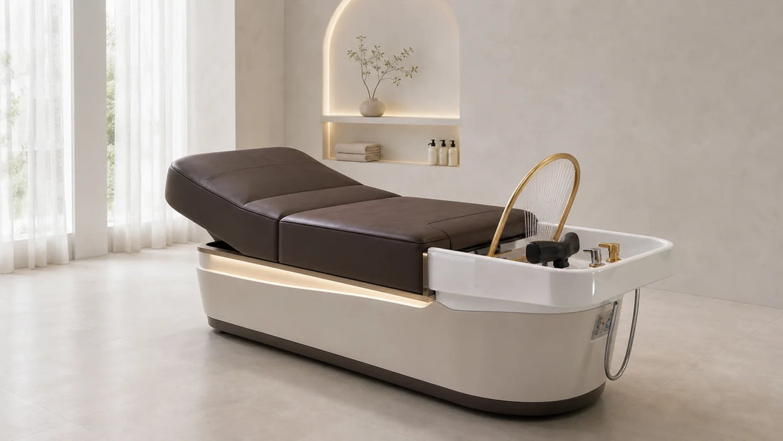 Lit Head Spa professionnel générique dans une cabine de soin