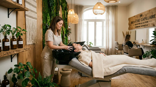 Espace head spa premium dans un salon de coiffure français