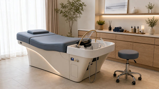 Cabine professionnelle équipée d’une table Head Spa
