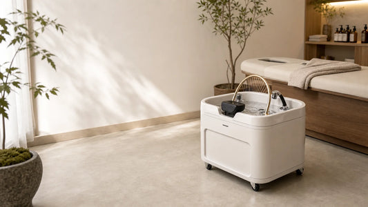 Bloc mobile Head Spa autonome dans un espace professionnel moderne