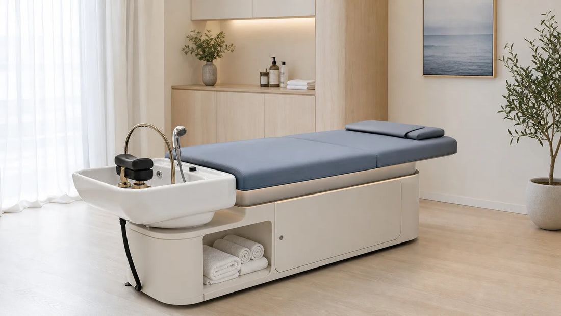 Table Head Spa professionnelle dans une cabine de soins