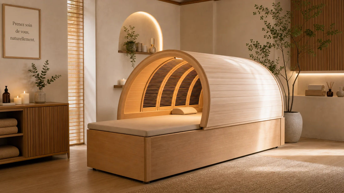 Dôme de sauna japonais à infrarouge dans un institut de bien-être