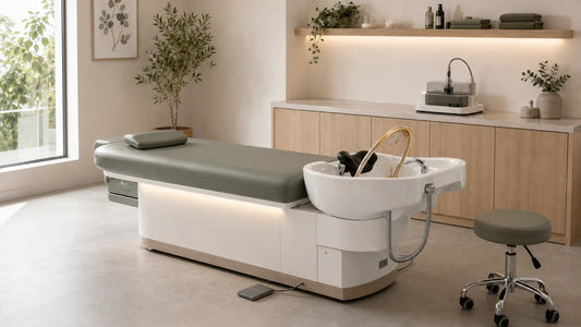 Cabine professionnelle équipée pour un soin Hair Spa