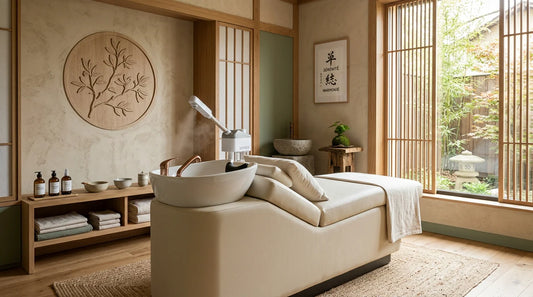 Machine de head spa japonais professionnelle dans un salon zen