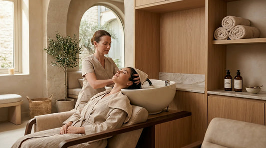 Bac hair spa haut de gamme dans un salon de coiffure moderne et apaisant