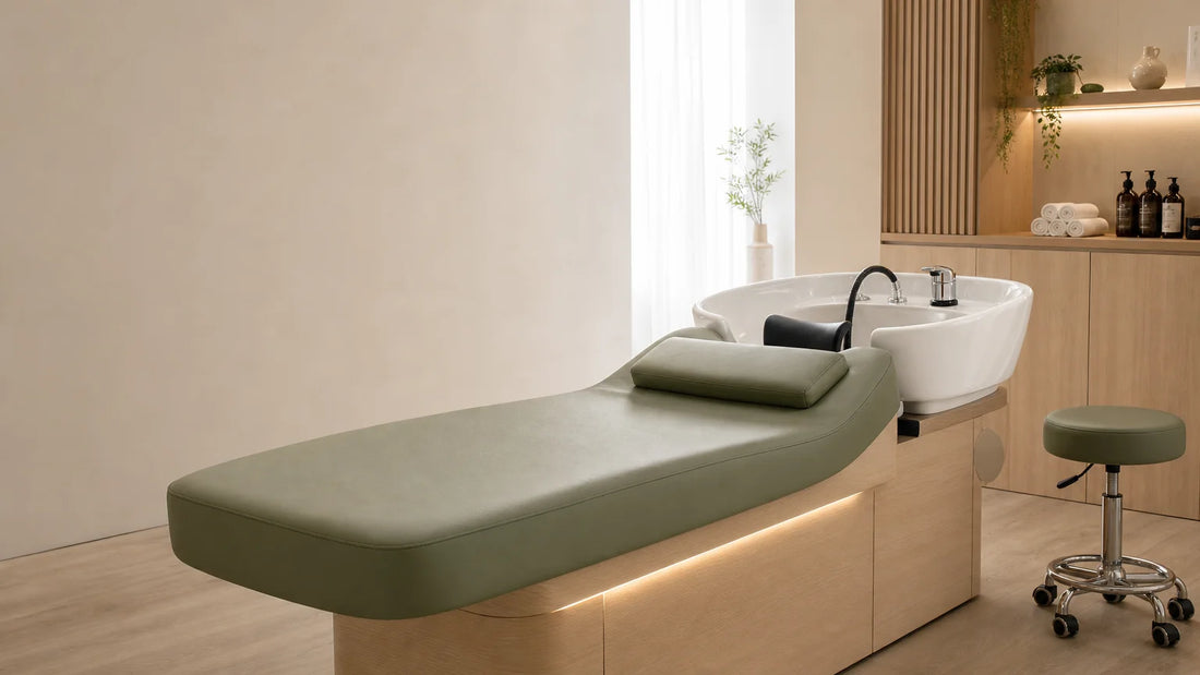 Table Head Spa professionnelle dans une cabine de salon européenne