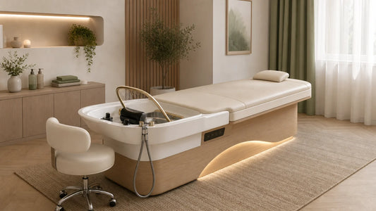 Table Head Spa professionnelle dans une cabine moderne