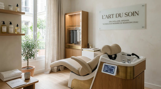 Table head spa sans raccordement dans un studio de bien-être moderne