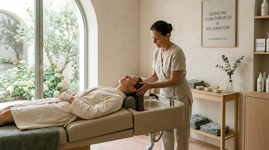 Soin head spa professionnel avec massage du cuir chevelu